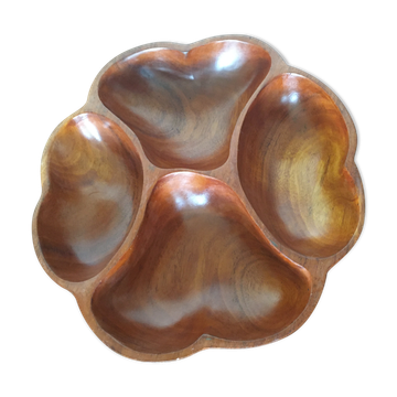 Flower shaped wooden dish