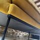 Mustard yellow retro three-seater sofa