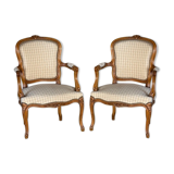 Pair of louis xv style convertible armchairs