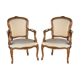 Pair of louis xv style convertible armchairs