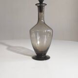 Italian decanter in smoked blown glass 1970