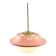 Mid-Century Italian Pink Metal and Brass Pendant Lamp