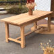 Large antique farmhouse table in raw solid oak.
