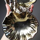 Vintage 50-70 light gold metal double shell server