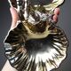 Vintage 50-70 light gold metal double shell server