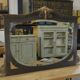 Mirror with wood and bronze art deco ornament 1930's
