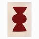 Abstract painting on paper, dark red illustration signed Eawy.