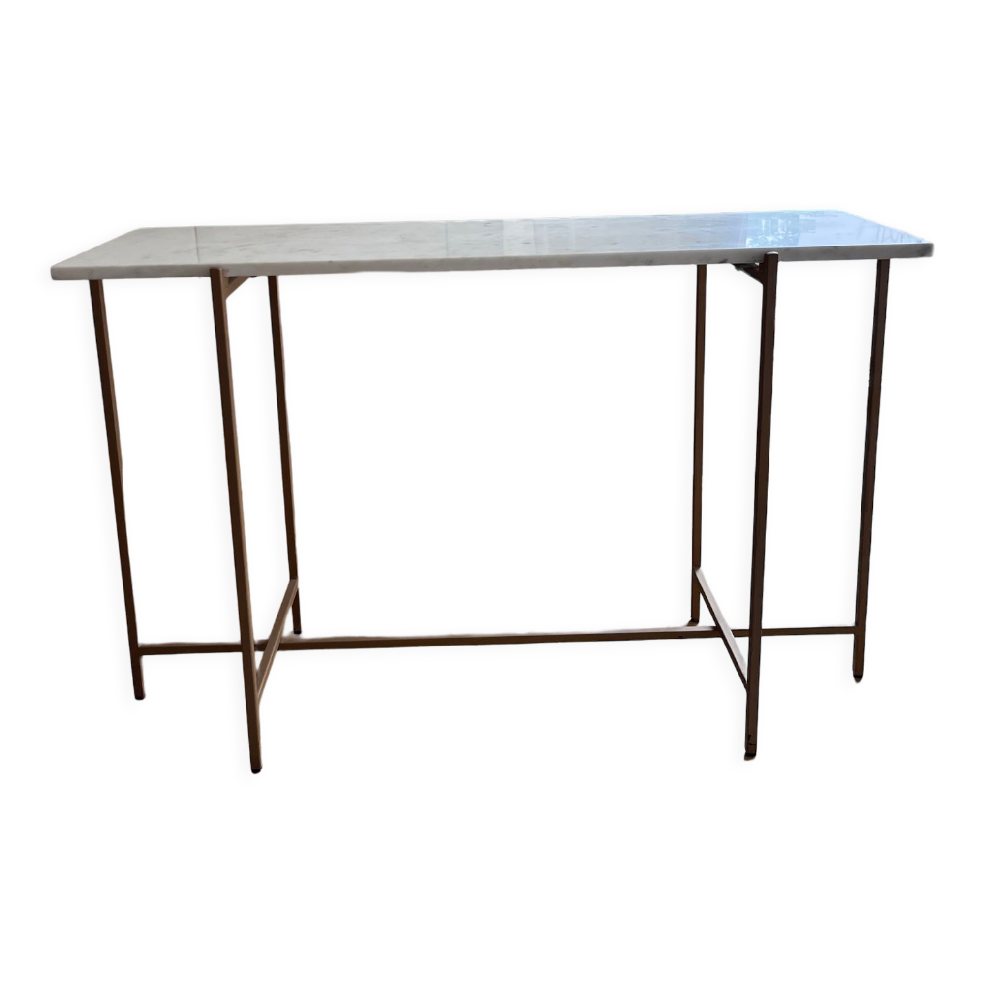 Marble and steel console