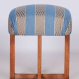 Restored Art Deco Beech Stool, New Upholstery, Revived Polish, Czechia, 1930s