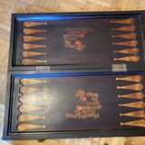 Chessboard and backgammon in lacquer and horn