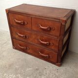 Commode  bois et cuir