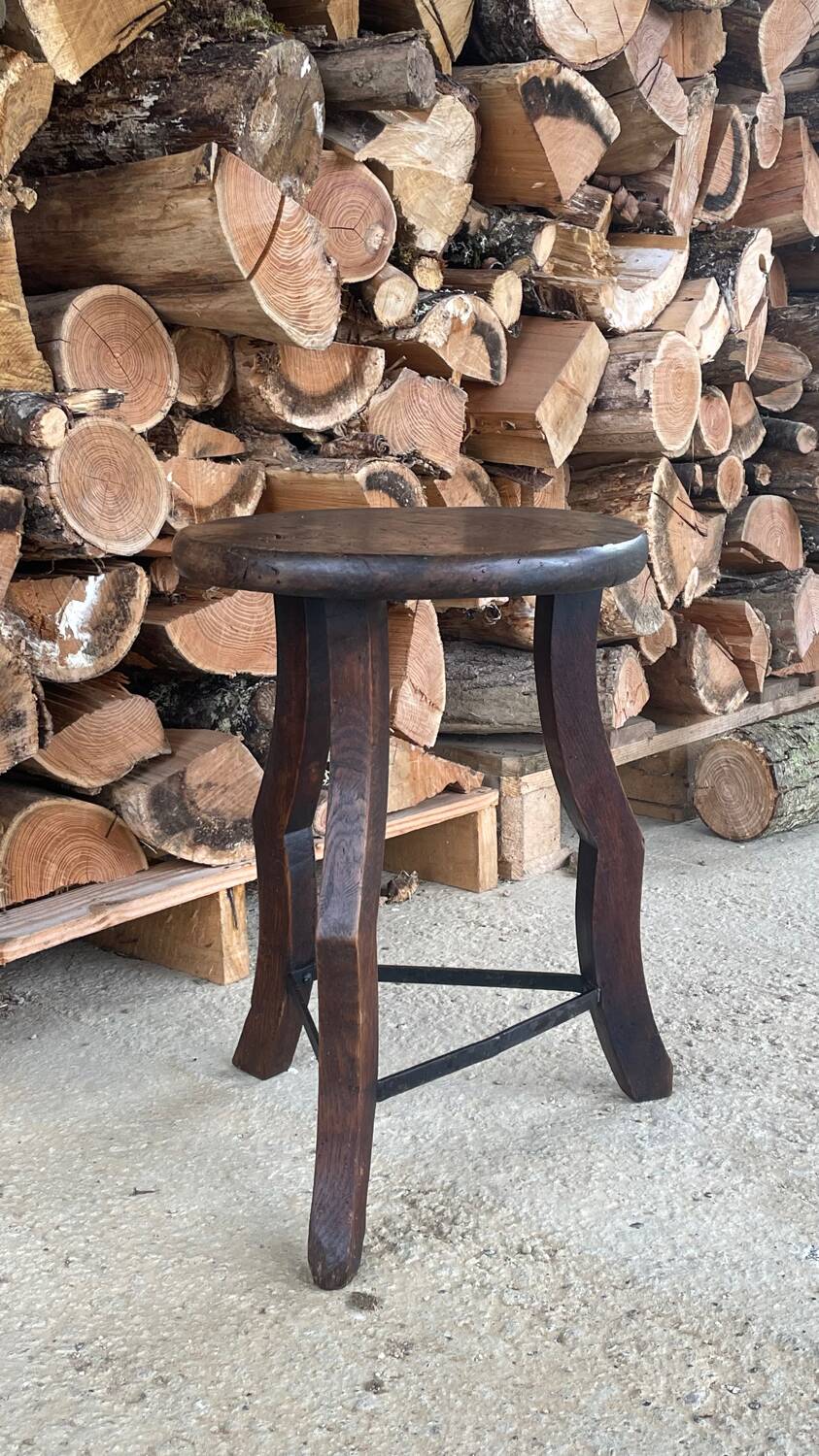 Wooden tripod stool