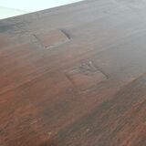 Large Spanish oak dining table with wrought iron bars – 20th century