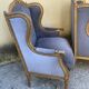 Duo de fauteuils anciens  à oreilles - style Louis XVI - A. Bastet