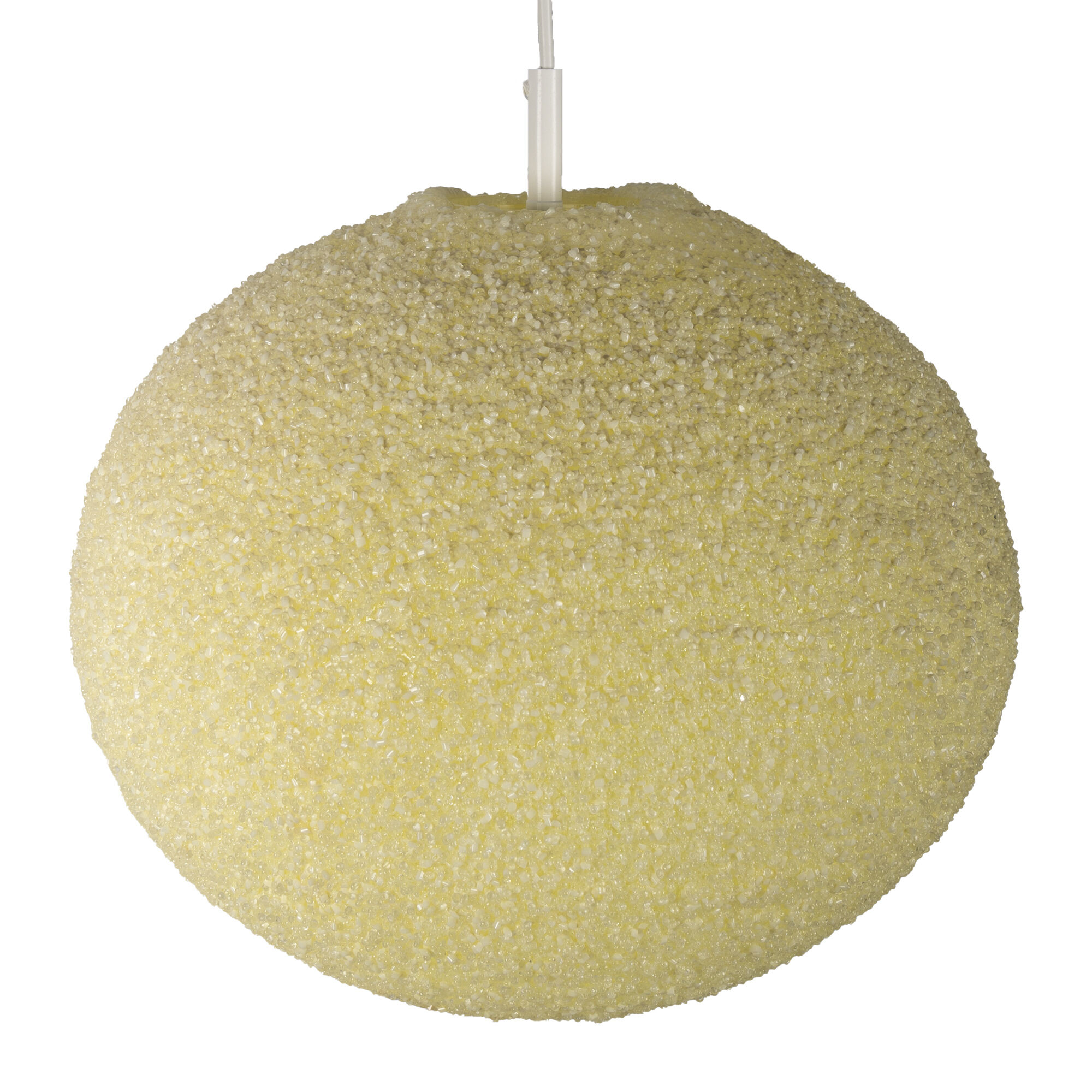 Creme sugarball pendant lamp by John & Sylvia Reid for Rotaflex
