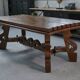 Rustic oak table with ceramic inlays by a student of Joseph Savina 1950s
