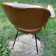 Fauteuil de bureau Italien Skaï havane vers 1950