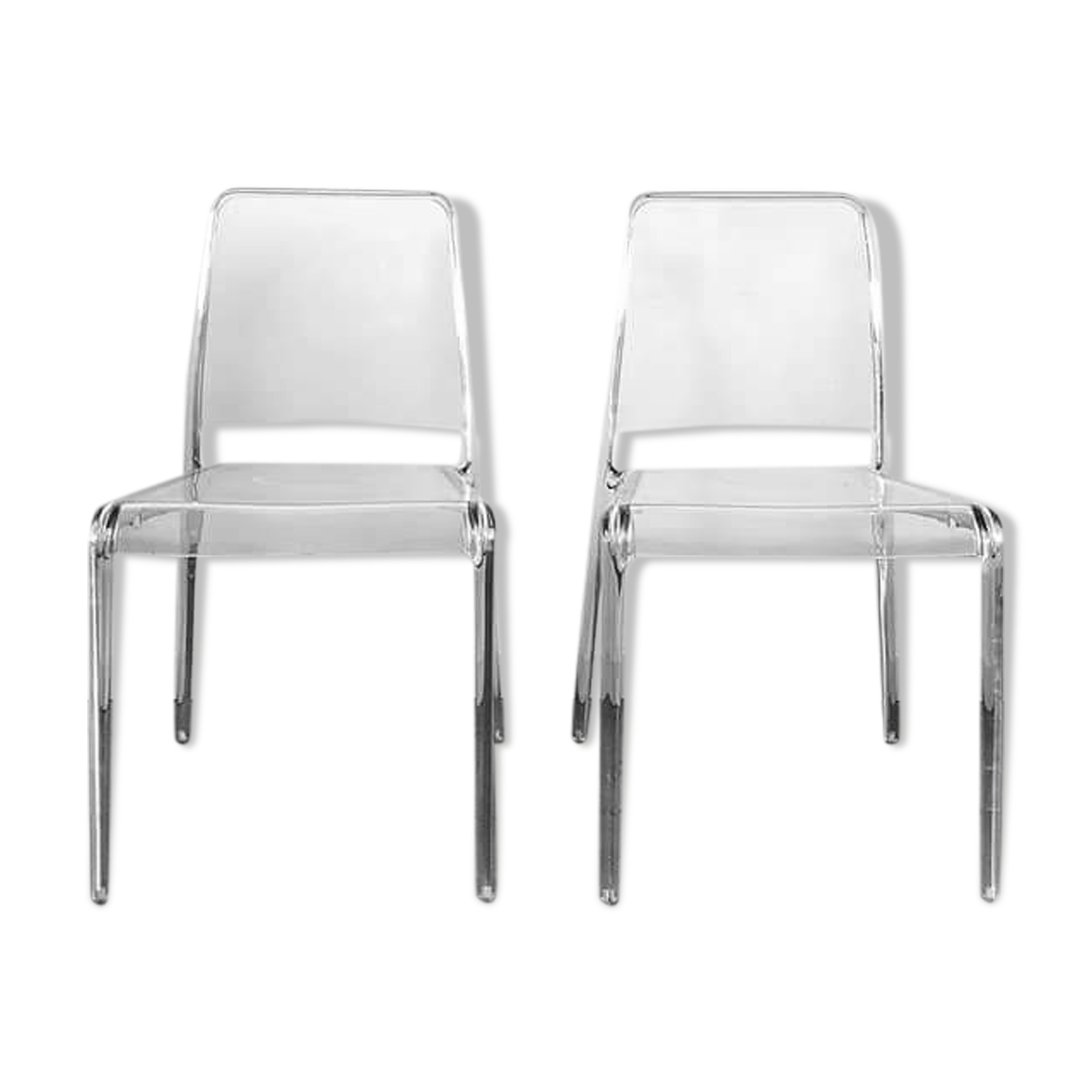 Pair of transparent plexiglass chairs "Armet Italy"