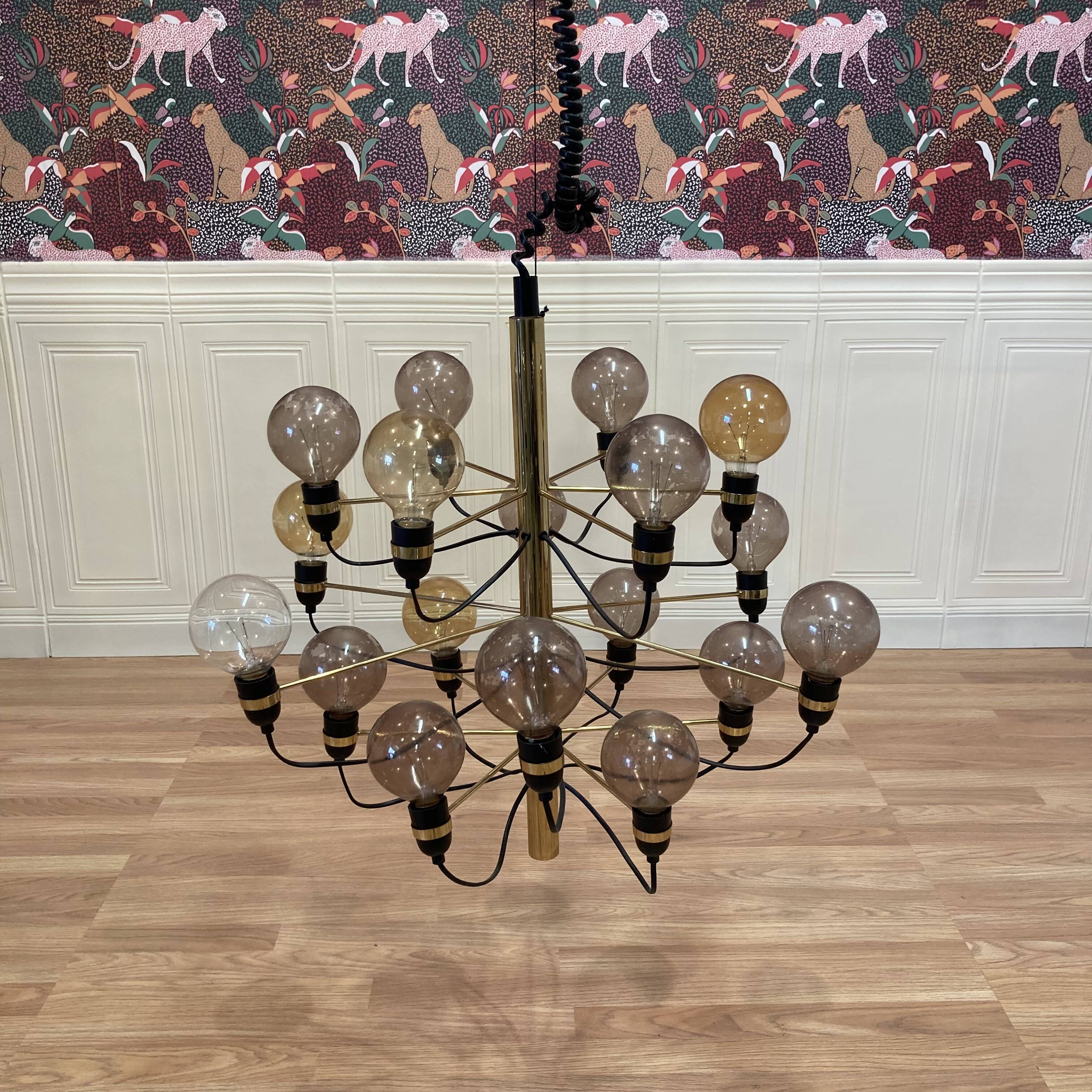 Large vintage metal design pendant light.