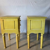 Pair of vintage carved wooden bedside tables.