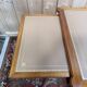 Flat desk with sliding shelves – Louis XVI style – Mahogany, leather and lace