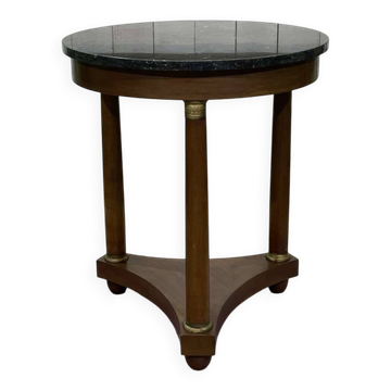 Empire-style side table from the 1950s in mahogany and black marble