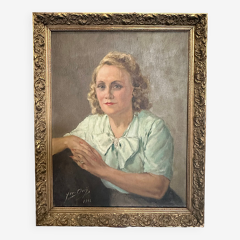 Woman from the 40s oil on canvas