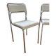 Pair of chrome bouclette chairs