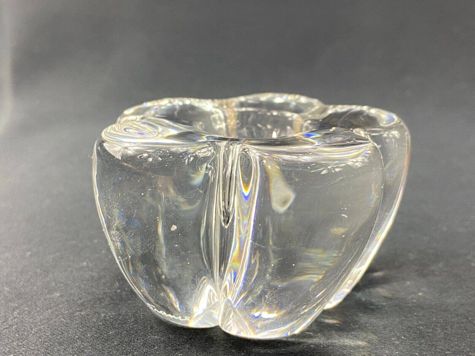 Crystal candle holder signed DAUM