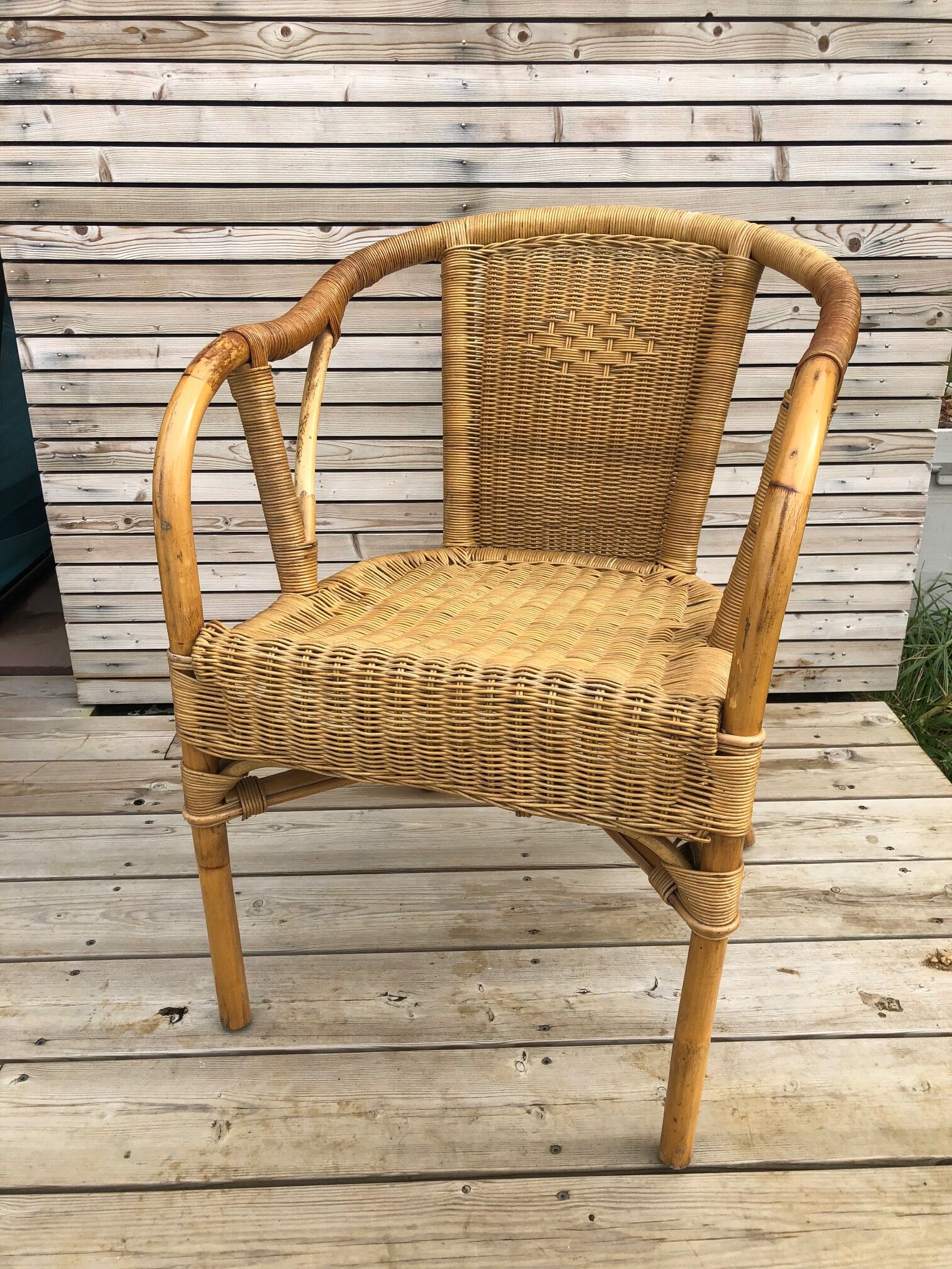 Pair of rattan armchairs