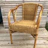 Pair of rattan armchairs