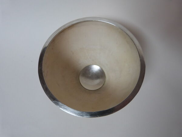 Coupe vide poche œuf d'autruche et argent 925 design italien 70