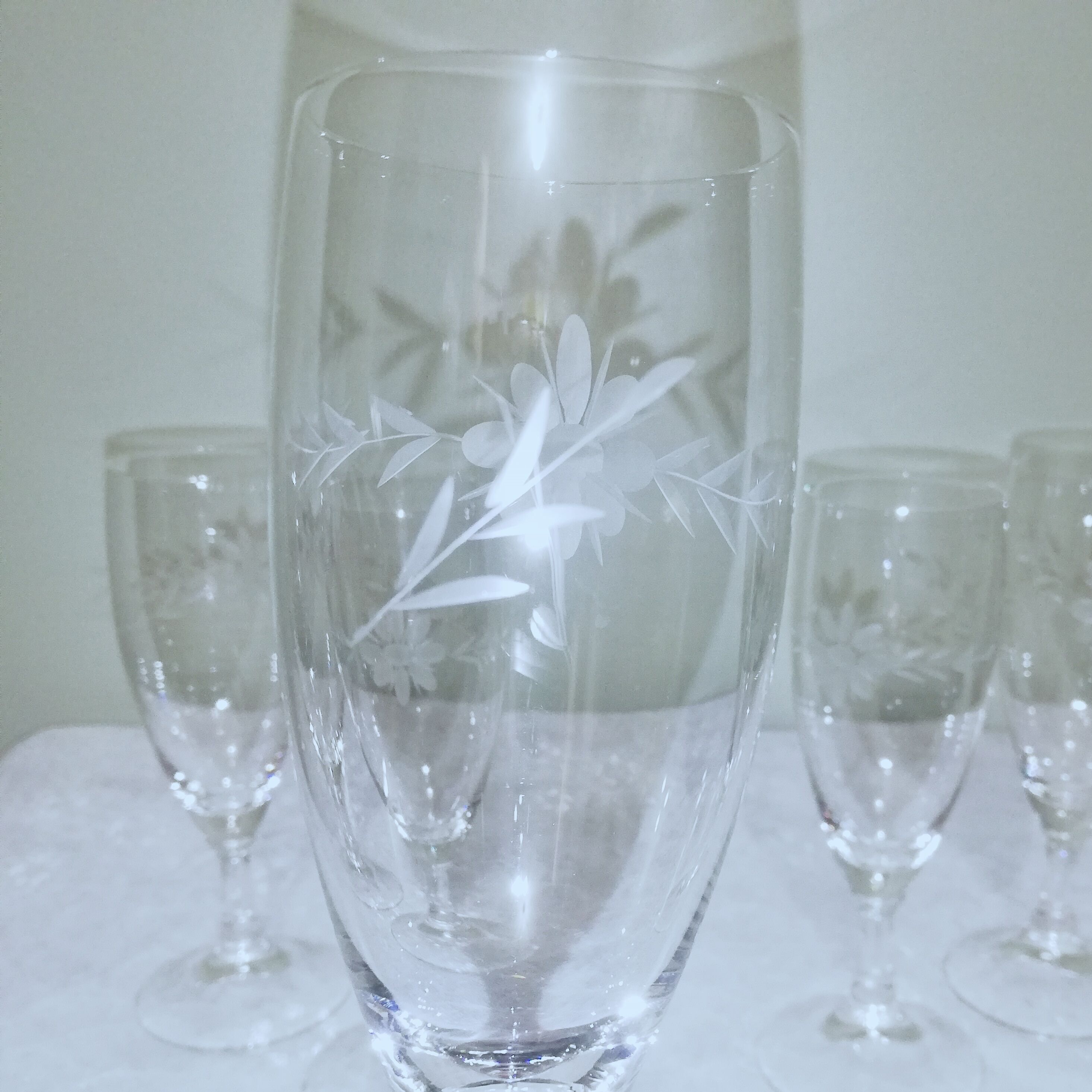 5 crystal champagne flutes