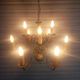 Important 9-light chandelier in Dutch style with 2 levels in brass - in working condition.
