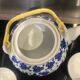 Blue and white ceramic tea set