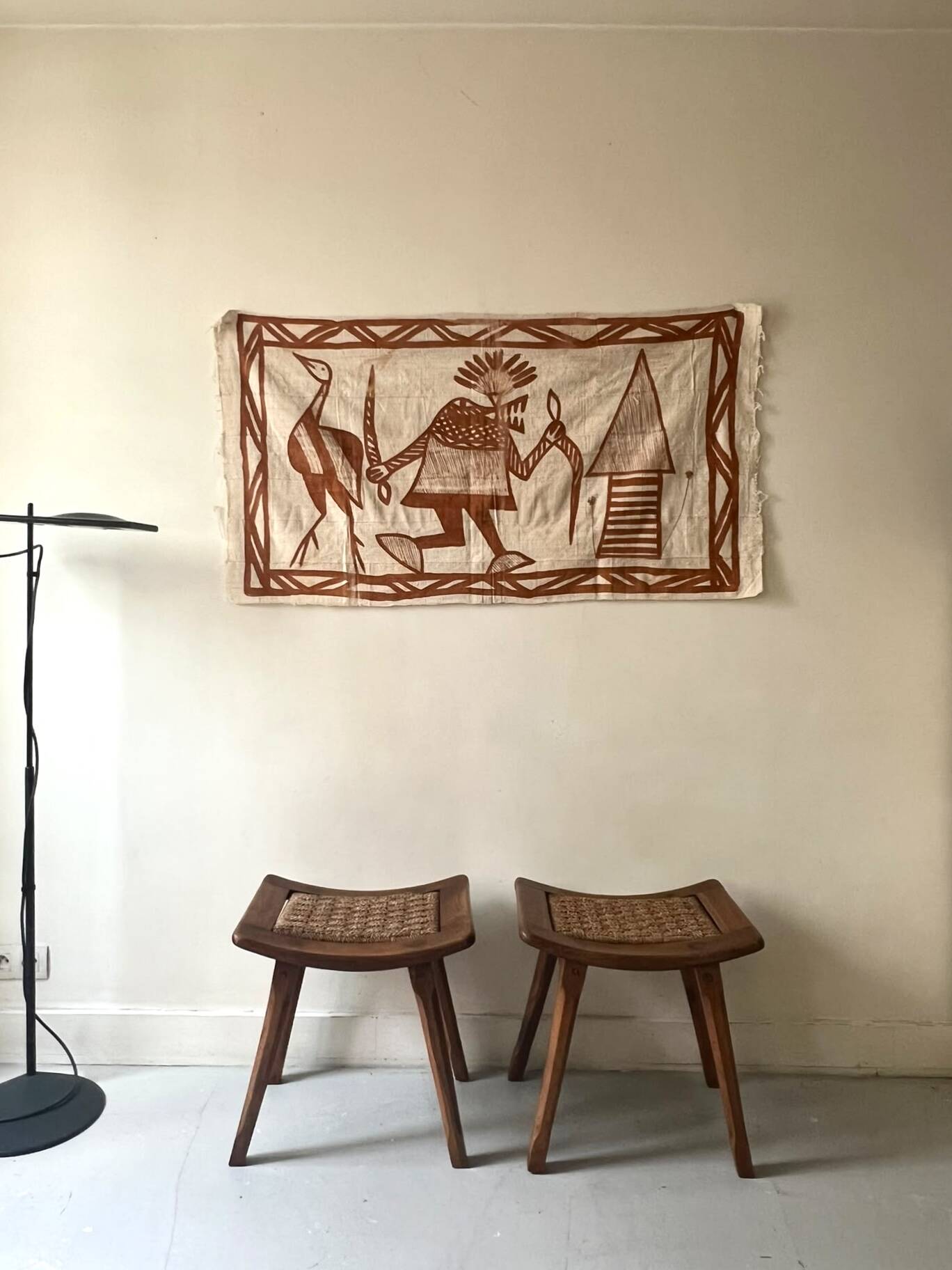 Large vintage tapestry hanging from Korhogo—Sénoufo, Ivory Coast