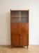 Vintage 1960s wooden secretary with display cabinet.