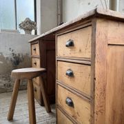 Bureau pin meuble atelier 1950