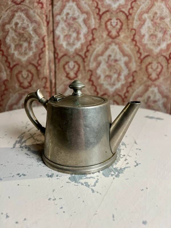 Silver-plated metal teapot or coffee pot with double hallmarks - early 20th century