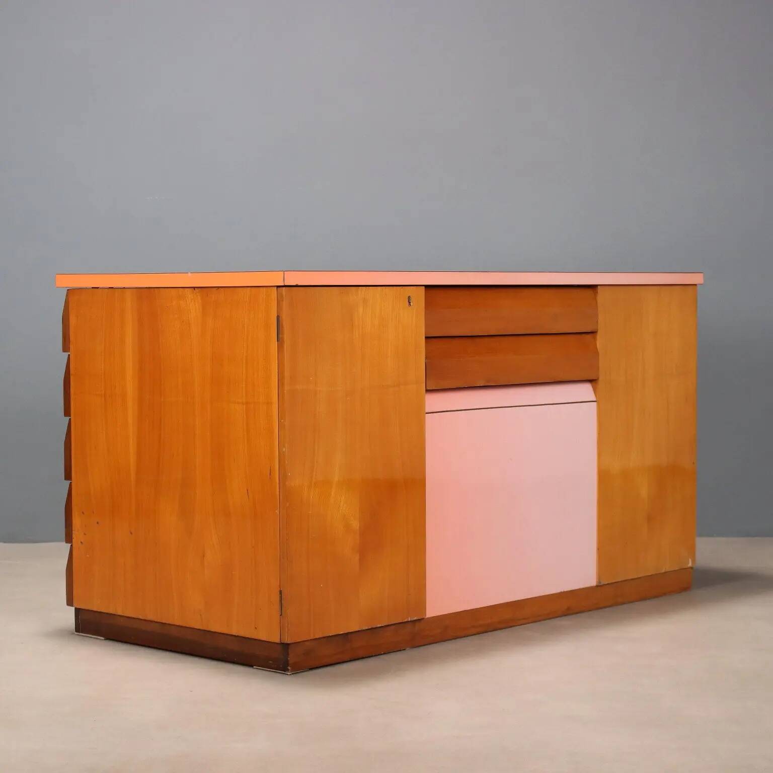 Vintage laminated desk with drawers, Italian design 1960s