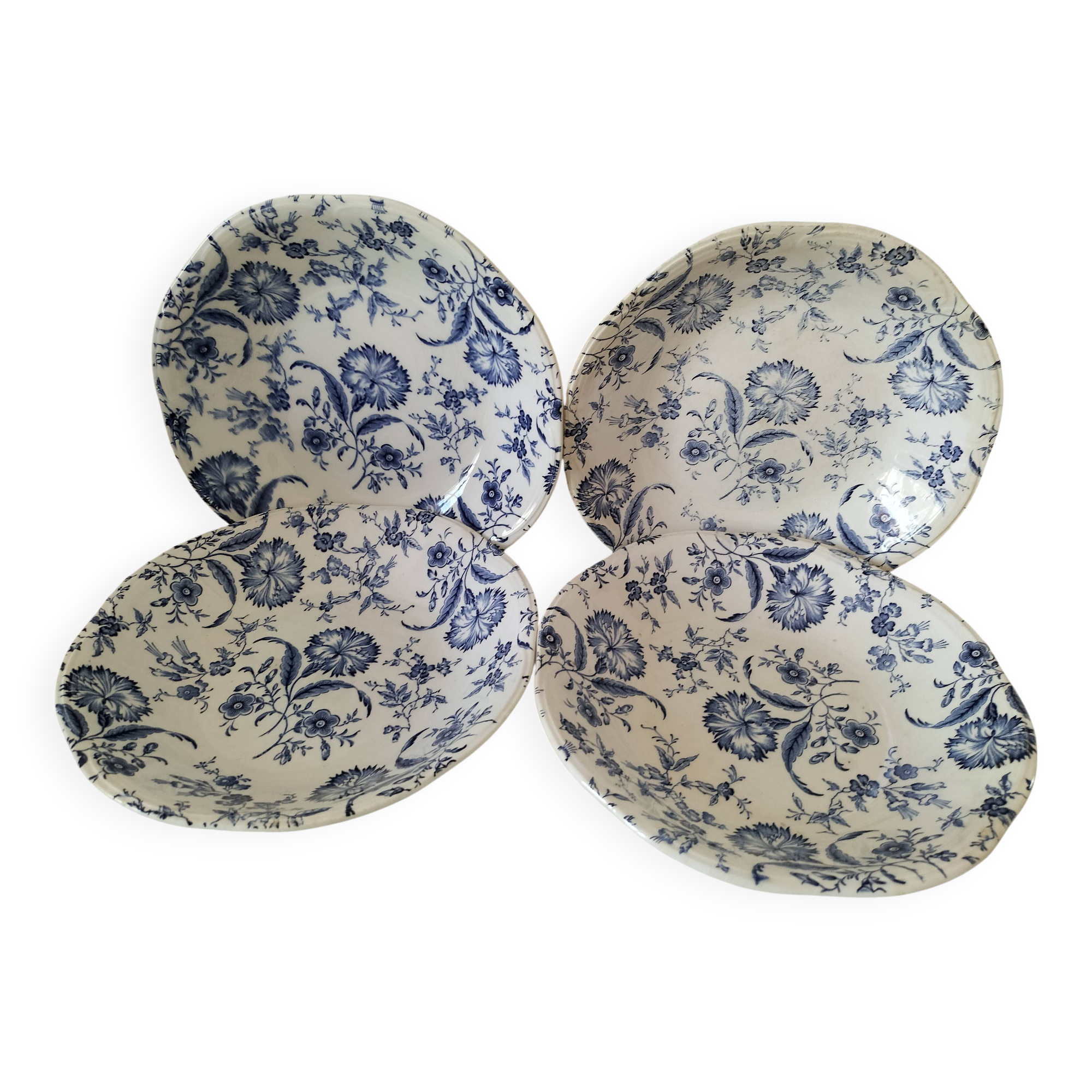 Set of 4 Gien and Enoch Wedgwood soup plates
