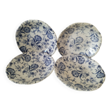 Ensemble de 4 assiettes creuses Gien et Enoch Wedgwood
