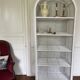 Etagère bibliothèque blanche en bambou et rotin
