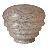 Globe de lampe rose verre moucheté