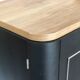 Superb Art Deco sideboard in matte black and raw wood