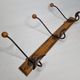 Old wall coat rack "bistrot" 1900, three hooks, 50 cm