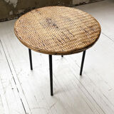 Wicker and metal coffee table