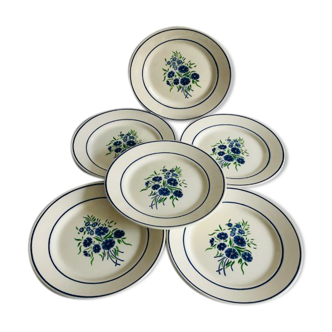 6 dessert plates - Faience Badonviller