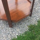 Art Deco folding side table in mahogany with double top marquetry.