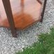 Table d'appoint pliante art déco en acajou et marqueterie double plateaux a